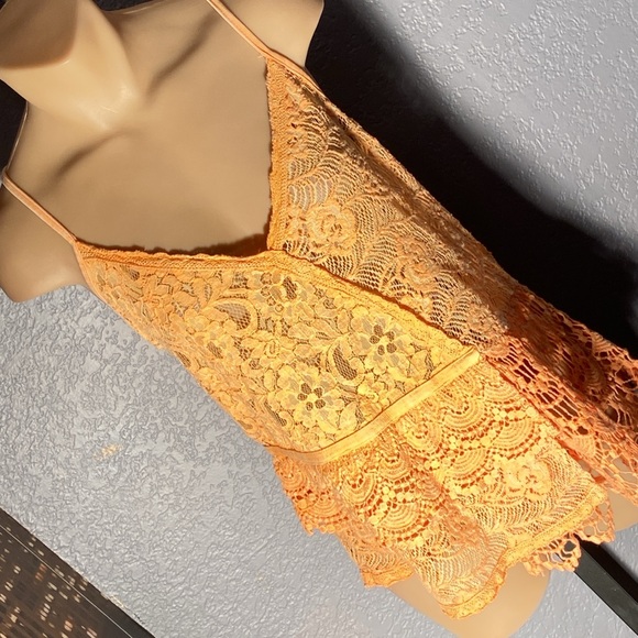 BKE - NWT - tank: orange lacy semi-sheer - Picture 1 of 16